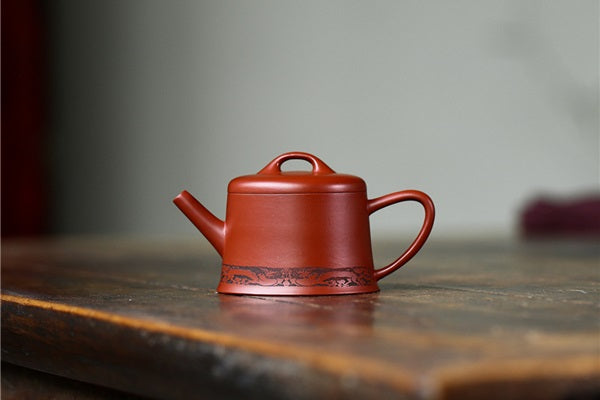 宜興 紫砂壷 二色井欄扁壺 茶壺 宜興紫砂壺經典壺型款式-