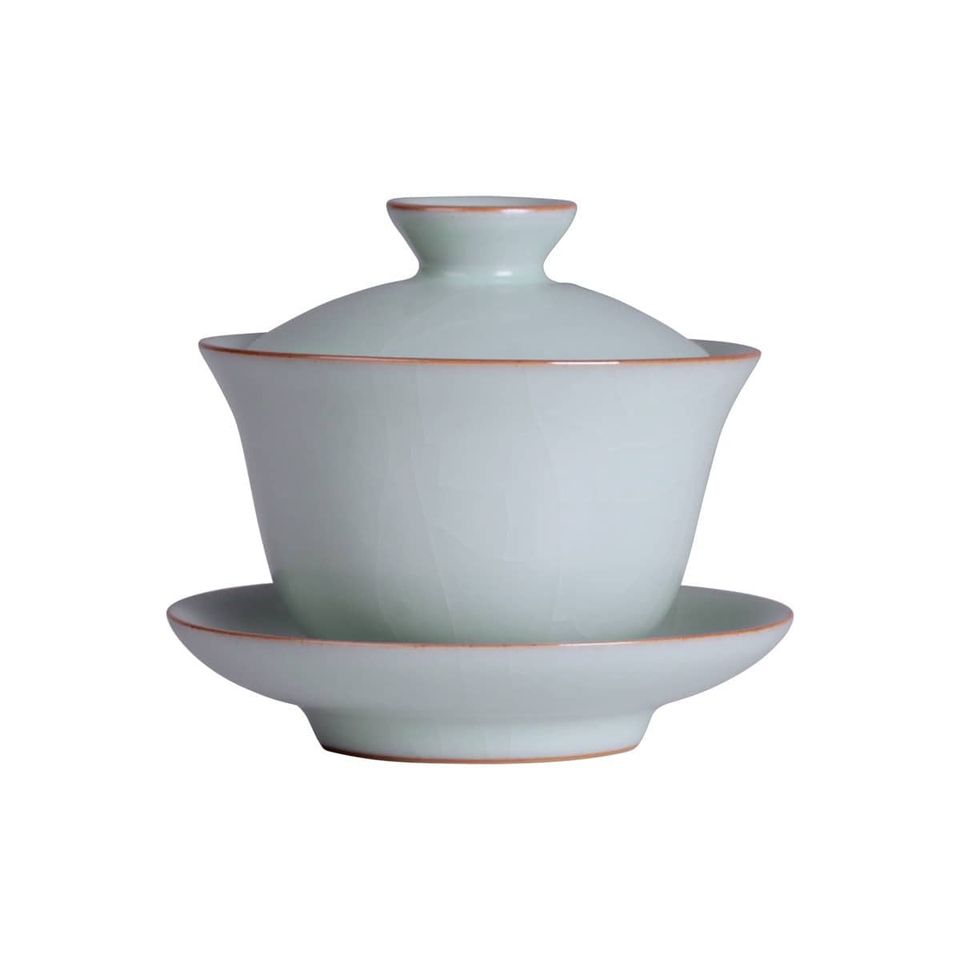 川瀬忍 青磁鎬湯碗 湯呑 共箱 人间国宝，中国汝瓷，汝窑，茶具，茶器