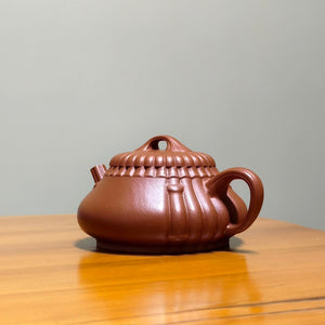 朱泥宜興紫砂壺筋紋石瓢壺170CC