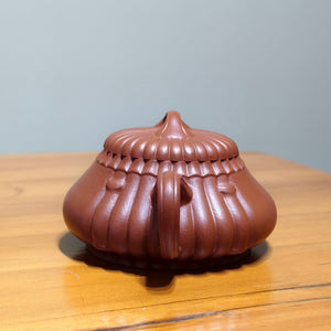 宜興紫砂壺朱泥筋紋石瓢壺170CC