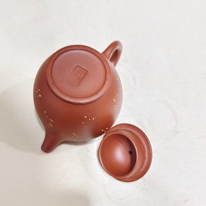 宜興紫砂早期小品朱泥舖砂古春壺80cc