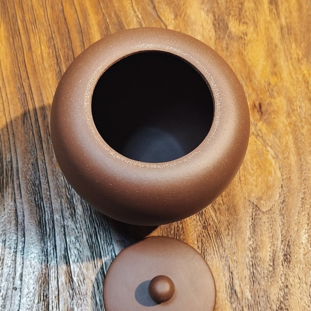 紫砂茶葉罐紫泥美人肩2斤