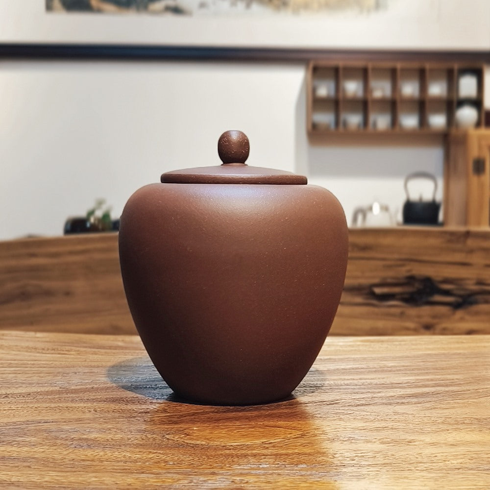 紫砂茶葉罐紫泥美人肩2斤