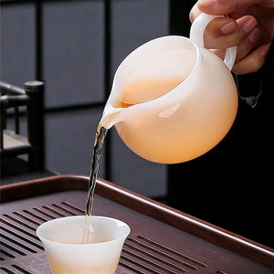 羊脂玉冰種玉瓷茶海-大度240cc