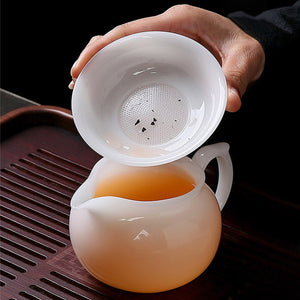 冰種玉瓷茶漏濾網-全瓷網孔