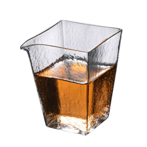 錘目紋玻璃茶海公道杯-四方款式容量220cc