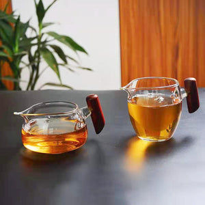 木把玻璃茶海公道杯
