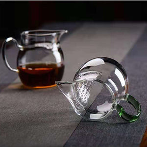 月牙濾網玻璃茶海公道杯-380cc