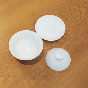 羊脂玉瓷蓋碗150cc-若水