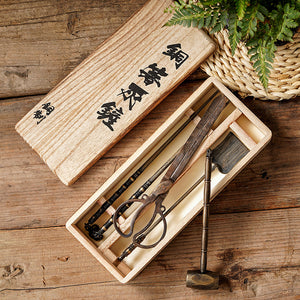 四件式炭爐配件復古老銅器茶道香道器具