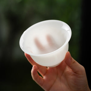 冰種玉瓷蓋碗多款式晶瑩剔透的質感