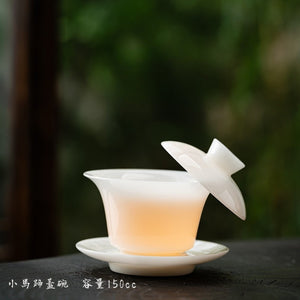 冰種玉瓷蓋碗多款式晶瑩剔透|款式小馬蹄容量150cc