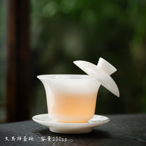 冰種玉瓷蓋碗多款式晶瑩剔透|款式大馬蹄容量200cc