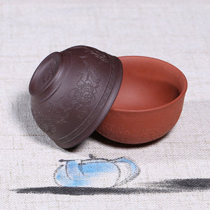 宜興紫砂品茗杯60cc牡丹花