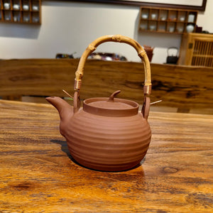 黃樹藩手拉提梁紅泥砂銚燒水壺