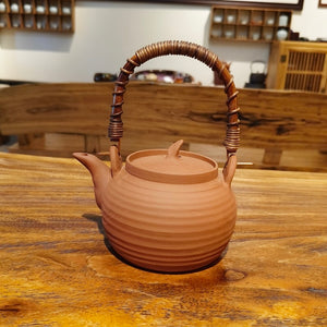 黃樹藩手拉提梁紅泥砂銚燒水壺