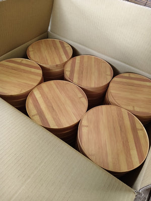 普洱茶紙盒圓紙盒茶餅收藏盒禮盒-竹紋色