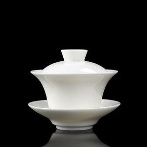 羊脂玉瓷斗笠蓋碗-150cc