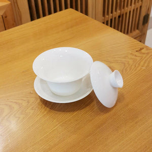 羊脂玉瓷斗笠蓋碗-150cc