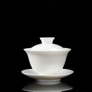 羊脂玉瓷蓋碗-100cc