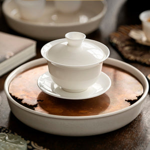 羊脂玉瓷蓋碗-100cc