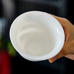 晶瑩剔透羊脂玉瓷蓋碗-100cc