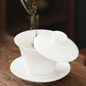 羊脂玉瓷蓋碗可懸停-150cc