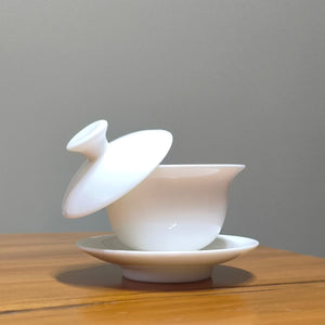 羊脂玉瓷蓋碗-100cc可懸停