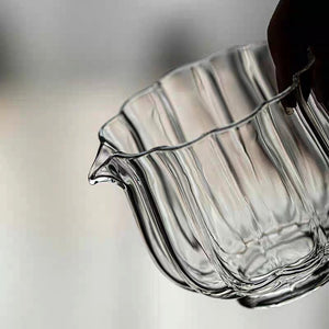 晶瑩剔透迷你玻璃蓮花小茶海130cc