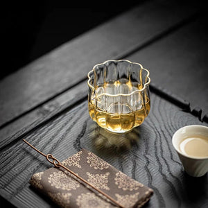 晶瑩剔透迷你玻璃蓮花小茶海130cc