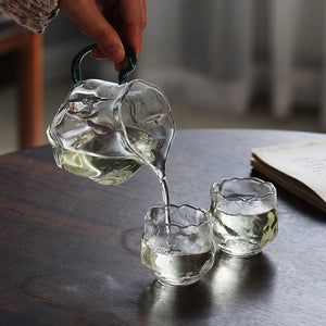 出水順暢晶瑩剔透的玻璃梅花茶海200cc