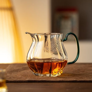 晶瑩剔透的玻璃梅花茶海200cc