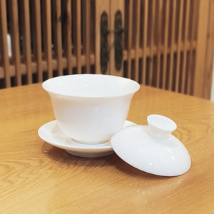 羊脂玉瓷蓋碗150cc-禾茗