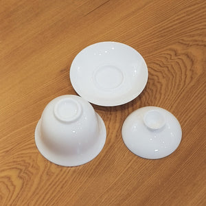 羊脂玉瓷蓋碗150cc-禾茗