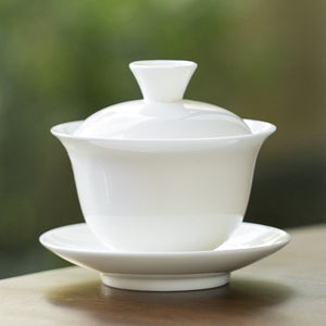 羊脂玉瓷蓋碗150cc-禾茗