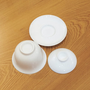 羊脂玉瓷蓋碗150cc-如意