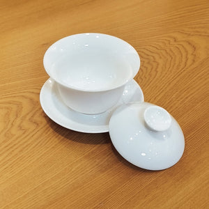 羊脂玉瓷蓋碗125cc-禪蓮