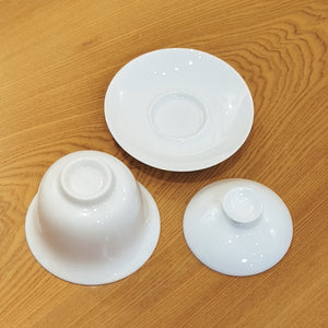 羊脂玉瓷蓋碗125cc-禪蓮