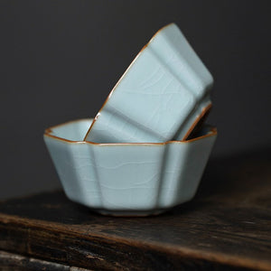 林德豐汝窯茶杯 方正對杯組 (2入)