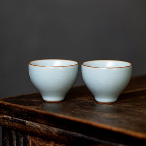 豐子汝窯茶杯初圓對杯組