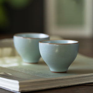 豐子汝窯茶杯初圓對杯組