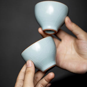 豐子汝窯茶杯初圓對杯組