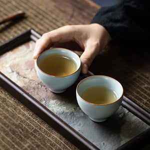 豐子汝窯茶杯初圓對杯組