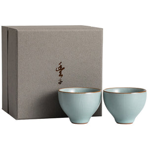 豐子汝窯茶杯初圓對杯組