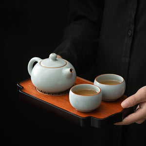 台灣豐子汝窯茶杯禪定對杯組搭配西施壺