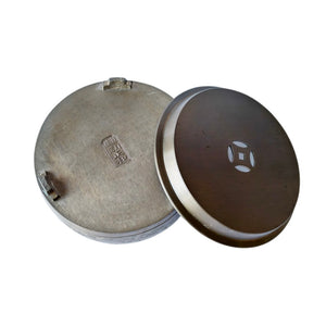 潮汕復古手工刻繪錫茶盤鼓型