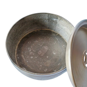 潮汕復古手工刻繪錫茶盤鼓型