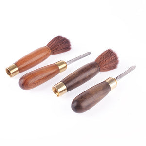 大檀木雙用茶刀養壺筆