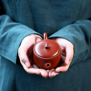 宜興紫砂朱泥竹段壺130cc