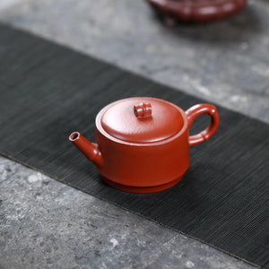 宜興紫砂朱泥竹段壺130cc